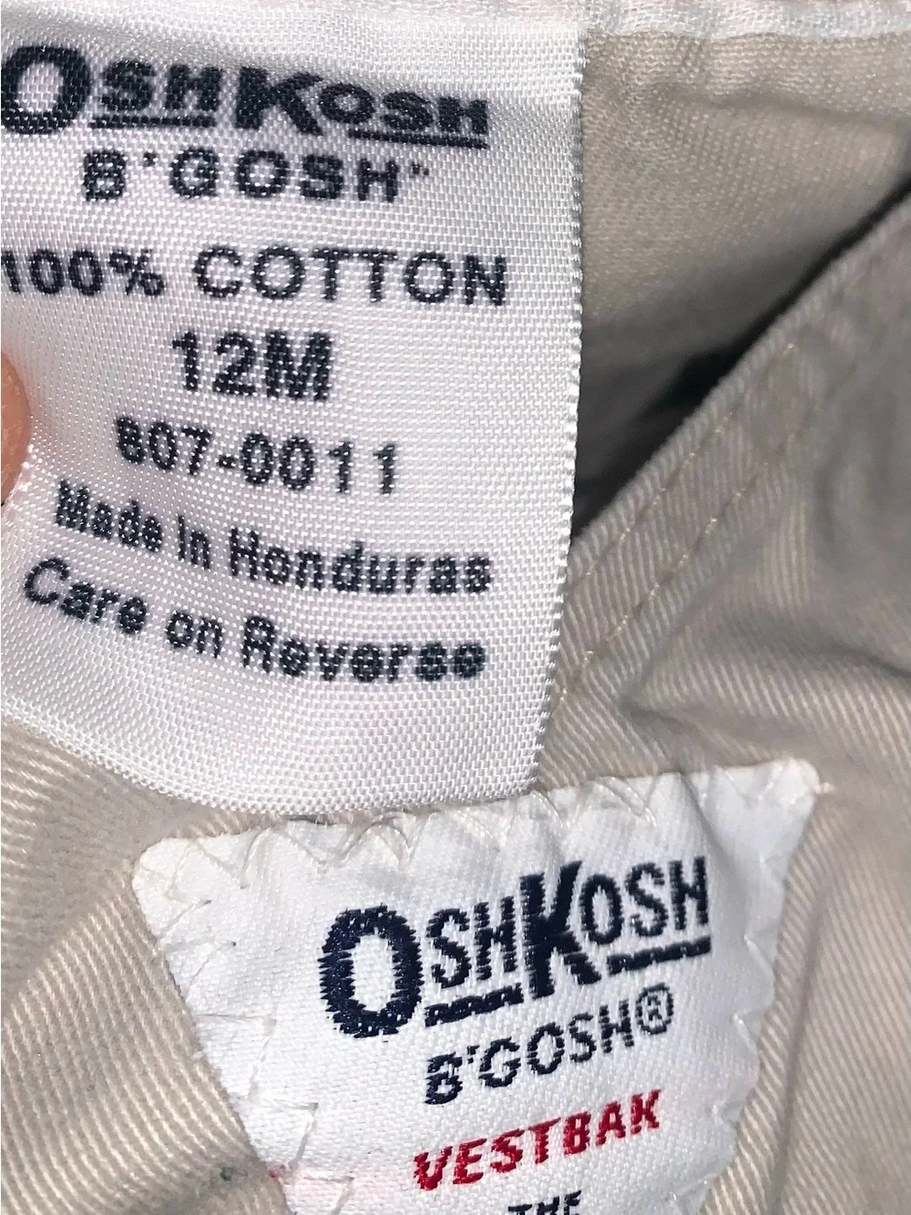 OshKosh B'gosh bib overalls Y2K Khaki size 12 months old